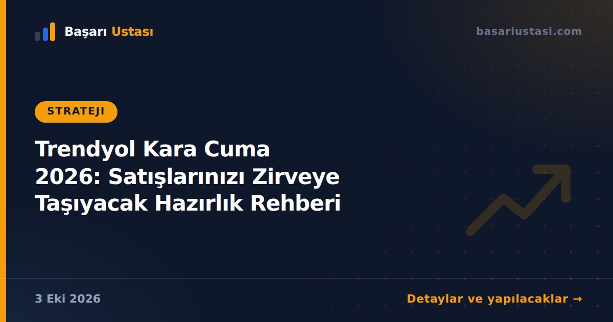 Trendyol Kara Cuma 2026: Satışlarınızı Zirveye Taşıyacak Hazırlık Rehberi