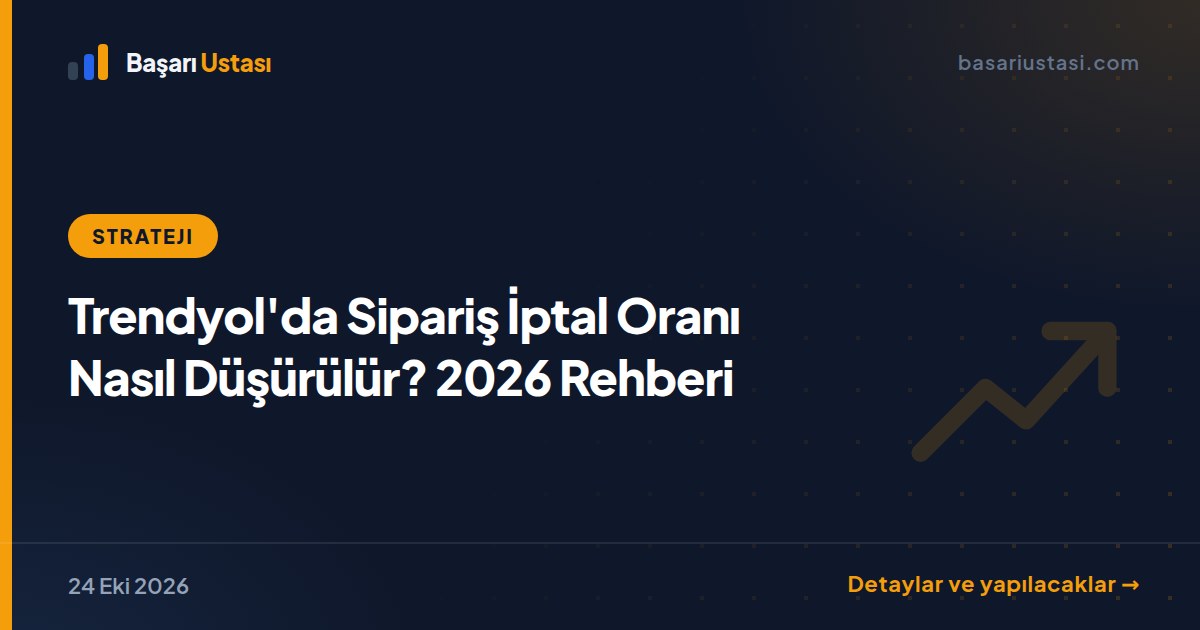 Trendyol'da Sipariş İptal Oranı Nasıl Düşürülür? 2026 Rehberi