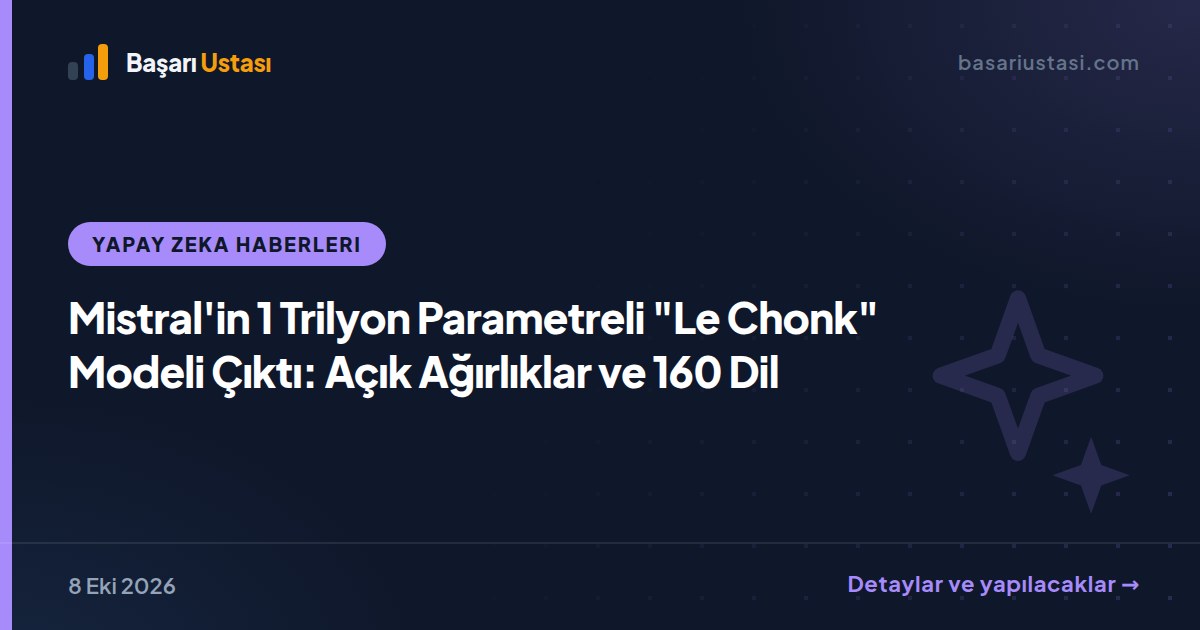 Mistral'in 1 Trilyon Parametreli 'Le Chonk' Modeli Çıktı: Açık Kaynak ve 160 Dil Desteği