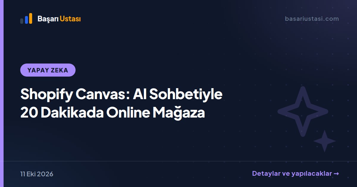 Shopify Canvas: AI Sohbetiyle 20 Dakikada Online Mağaza