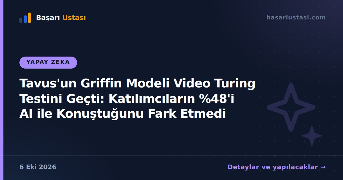 Tavus'un Griffin Modeli Video Turing Testini Geçti: Katılımcıların %48'i AI ile Konuştuğunu Fark Etmedi