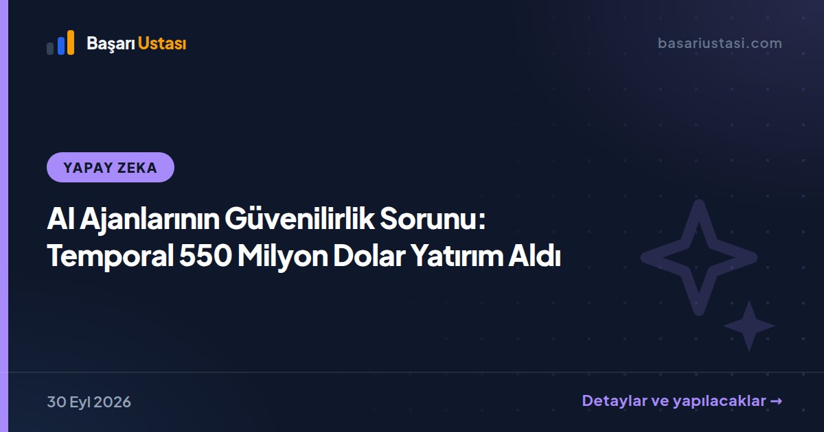 AI Ajanlarının Güvenilirlik Sorunu: Temporal 550 Milyon Dolar Yatırım Aldı